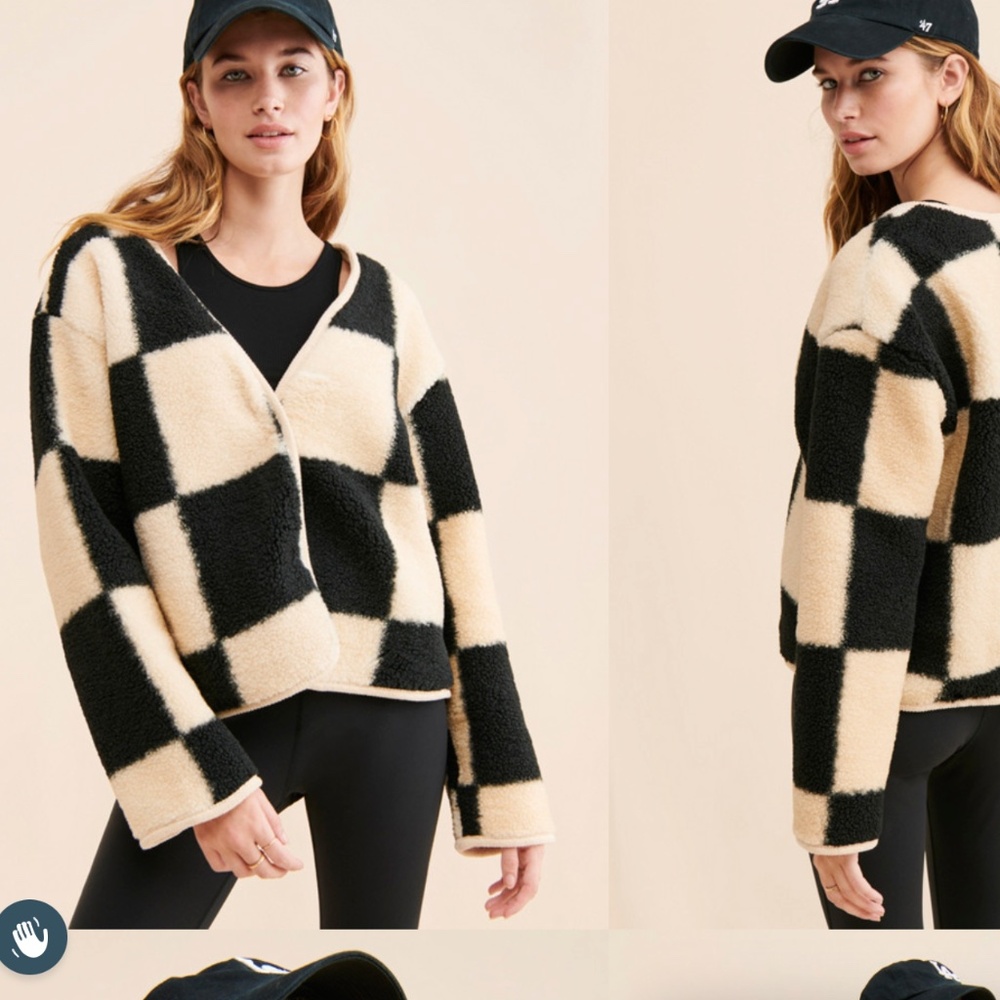 Moon River Shearling Grid Jacket